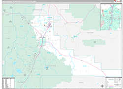 Bend-Redmond Metro Area Wall Map Premium Style 2026